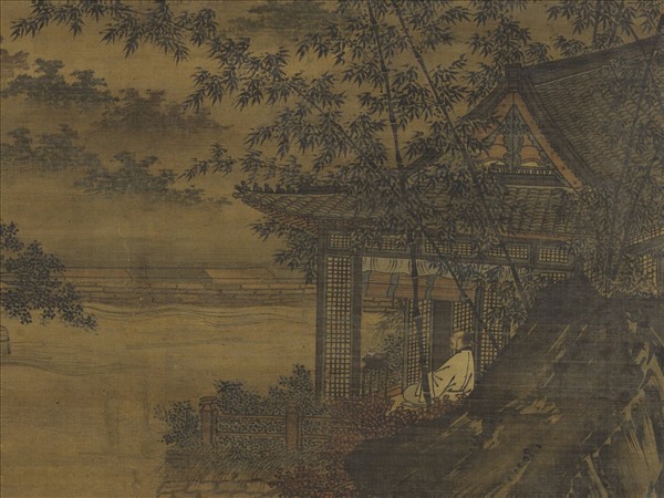 宋人水亭琴興　軸