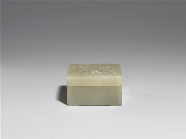 玉獸面紋方形盒