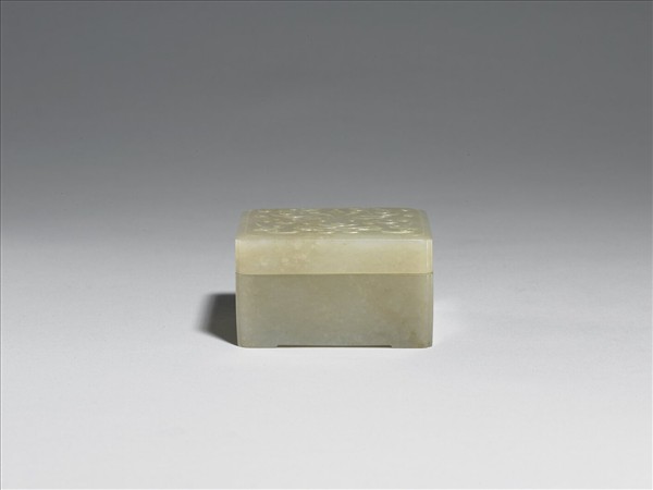 玉獸面紋方形盒