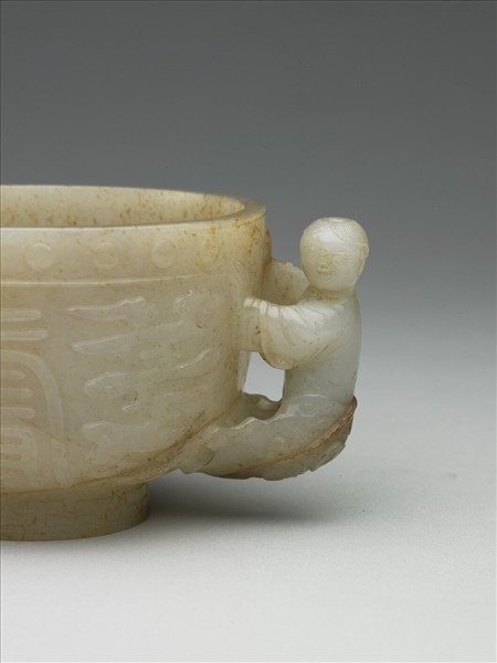 玉娃娃耳壽字杯