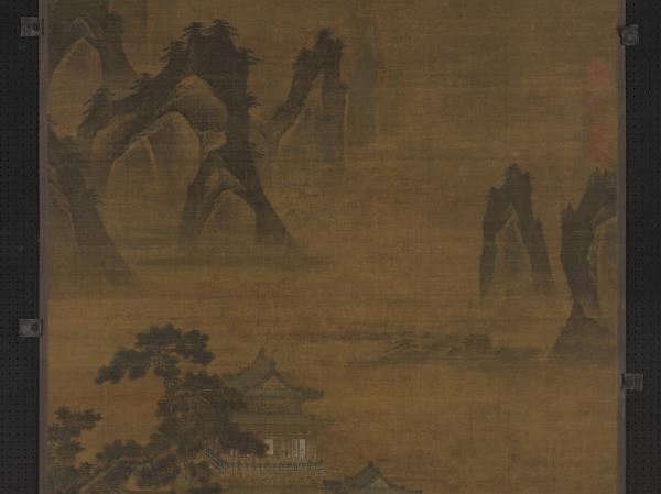 宋人畫瓊台仙侶　軸