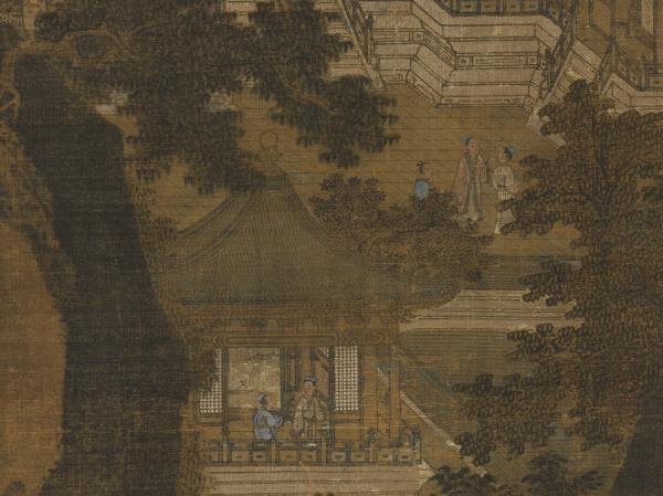 宋人畫瓊台仙侶　軸