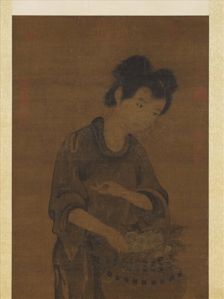 宋人畫釆芝仙　軸