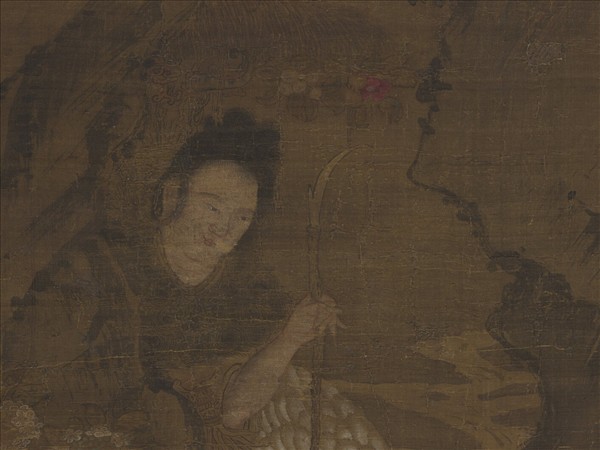 宋人畫調鶴采花仙　軸