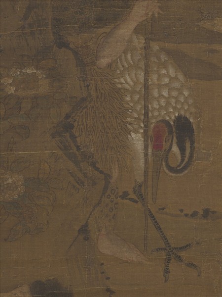 宋人畫調鶴采花仙　軸