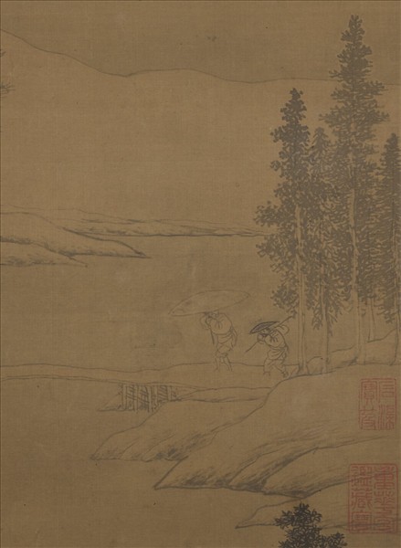 宋人畫南唐耿先生煉雪圖　軸