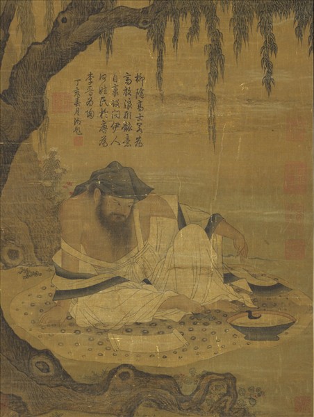 宋人柳陰高士圖　軸