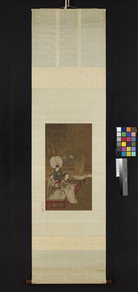 宋人宮沼納涼圖　軸