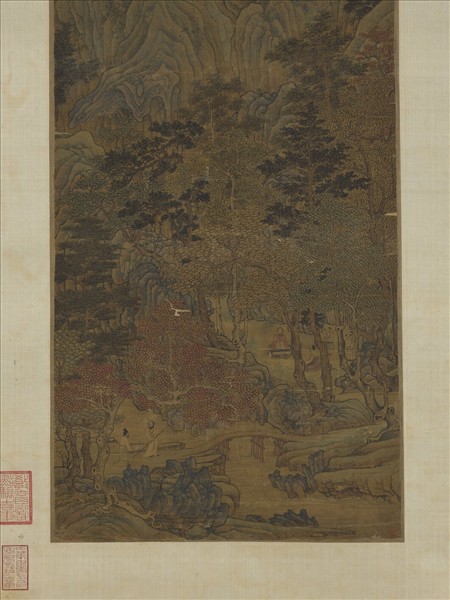 宋人秋山文會圖　軸