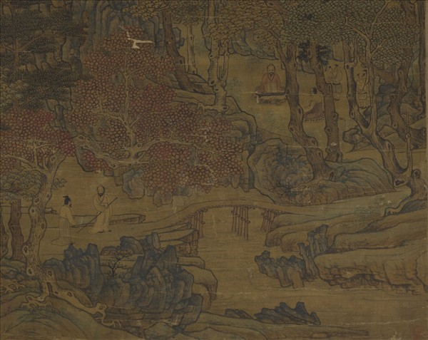 宋人秋山文會圖　軸