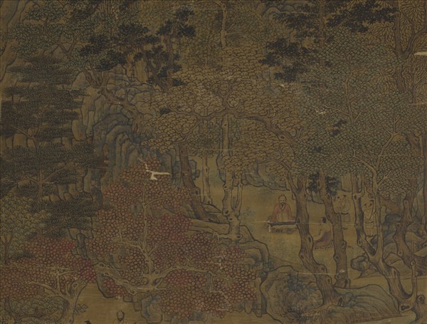 宋人秋山文會圖　軸