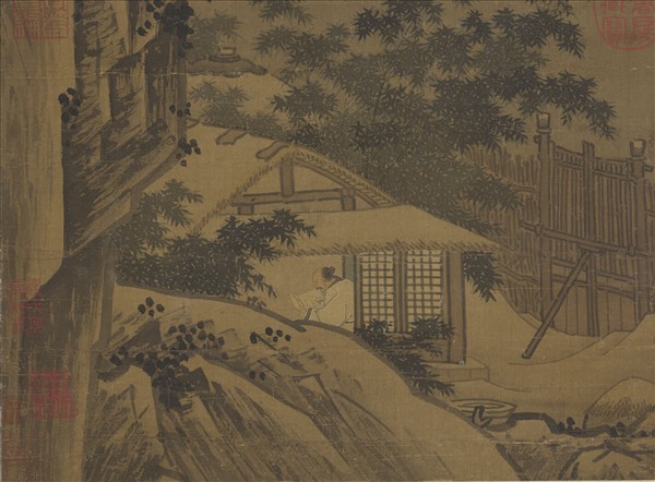 宋人晴牕展卷圖　軸