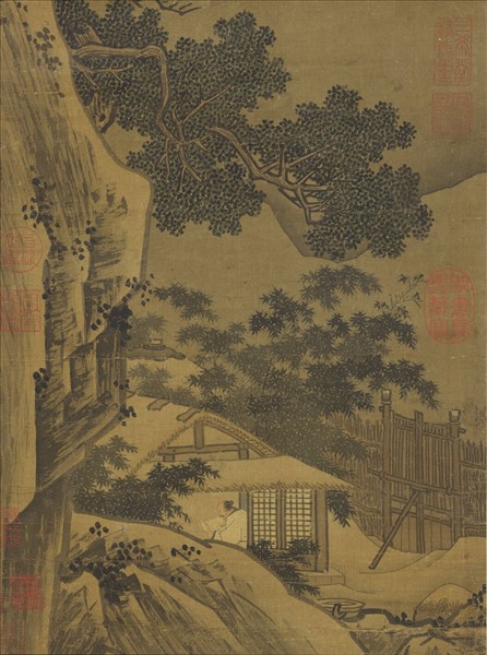 宋人晴牕展卷圖　軸