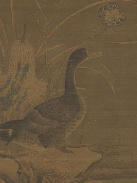 宋人秋荷野鳧圖　軸