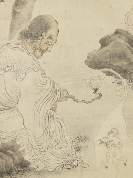 元劉貫道畫羅漢　軸