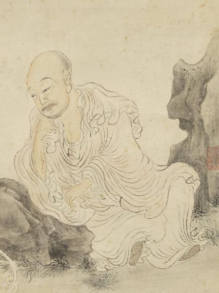 元劉貫道畫羅漢　軸