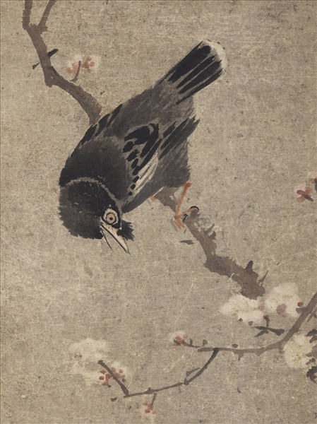 元商琦杏雨浴禽圖　軸