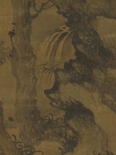 元張舜咨畫古木飛泉　軸