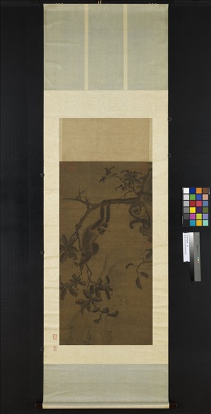 元顏輝畫猿　軸