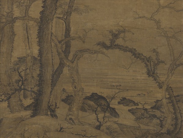 元曹知白雙松圖　軸