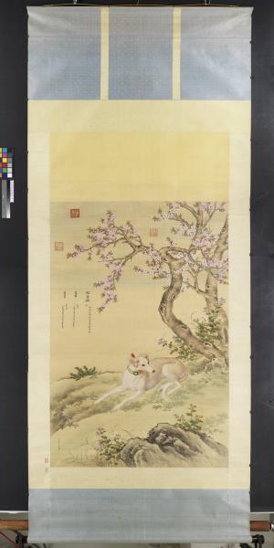 清郎世寧十駿犬睒星狼　軸