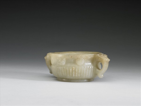 玉雙耳直紋簋