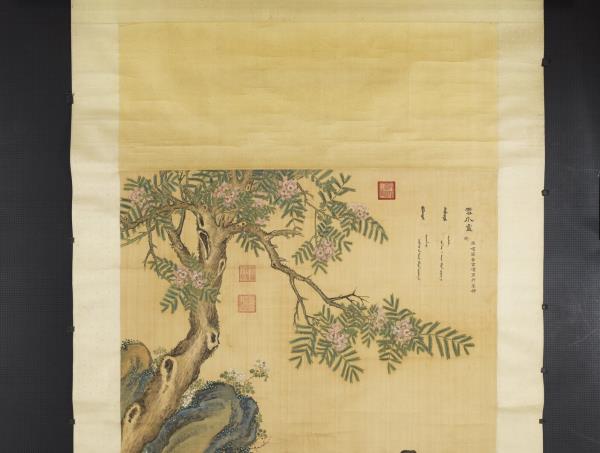 清郎世寧畫十駿犬雪爪盧　軸