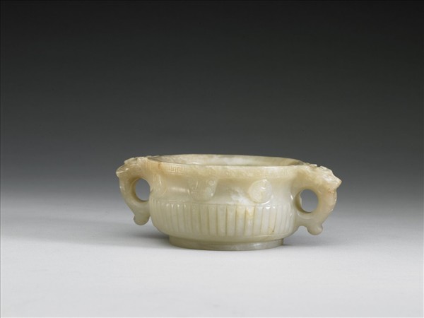 玉雙耳直紋簋