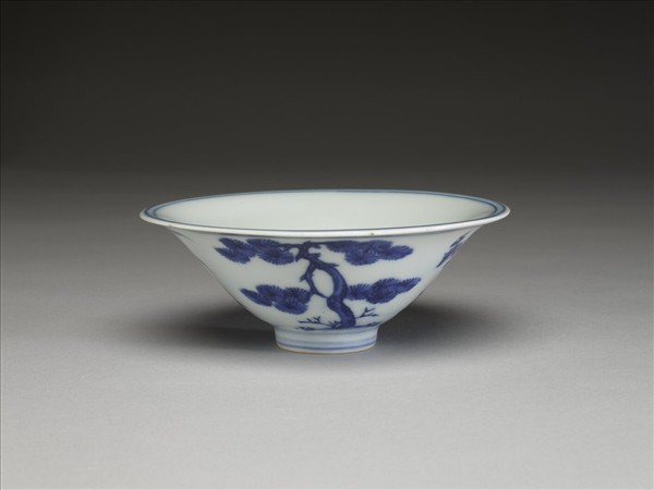 青花歲寒三友圖碗