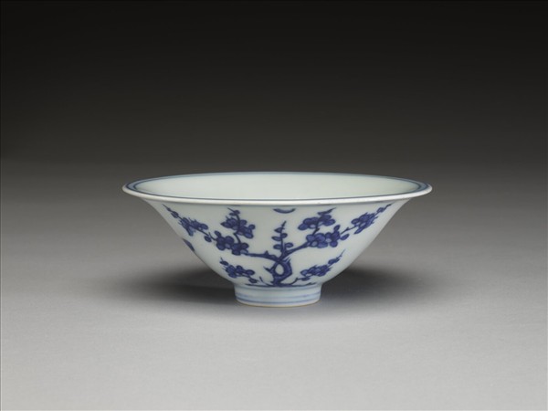 青花歲寒三友圖碗