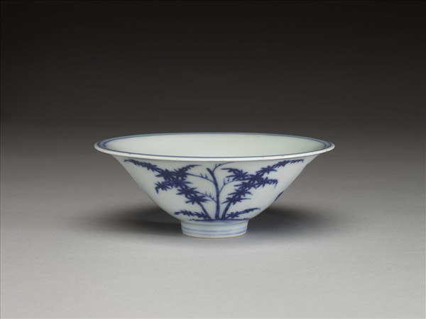 青花歲寒三友圖碗