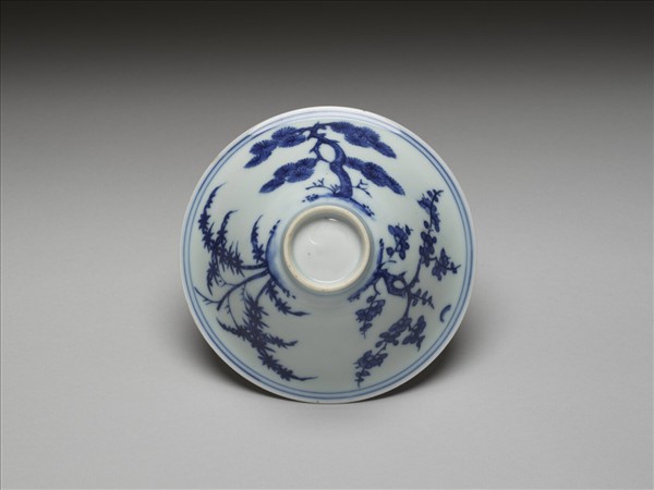 青花歲寒三友圖碗