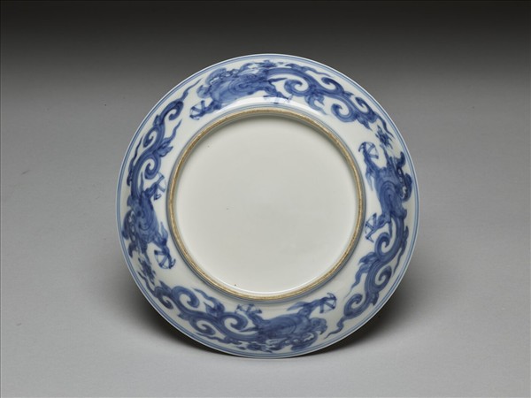 青花夔龍紋盤