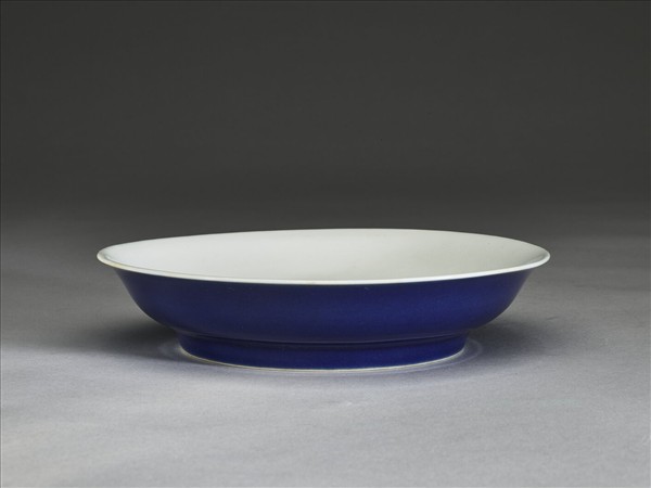 霽青白裡龍紋盤