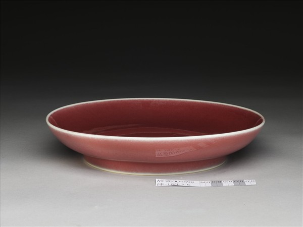 霽紅釉盤