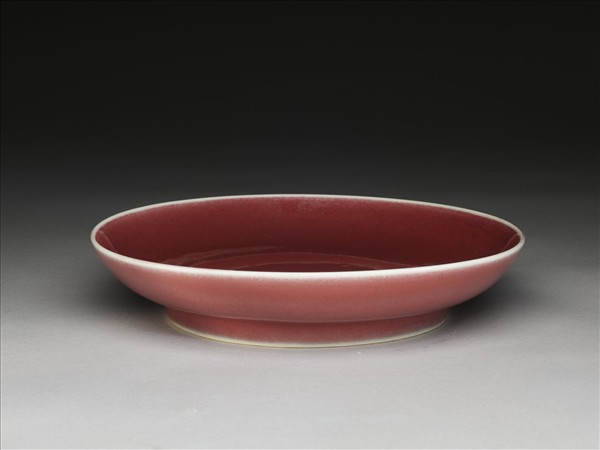 霽紅釉盤