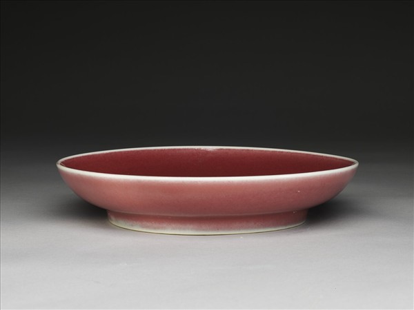 霽紅釉盤