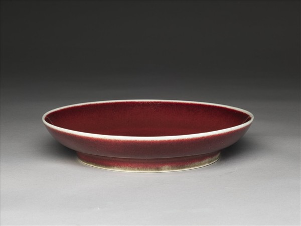 霽紅釉盤