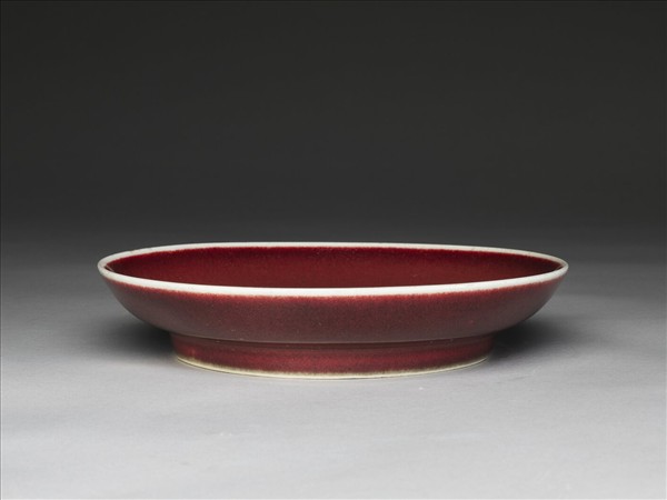 霽紅釉盤