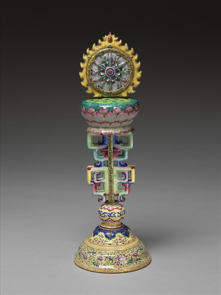 銅胎畫琺瑯五彩七政寶（法輪）