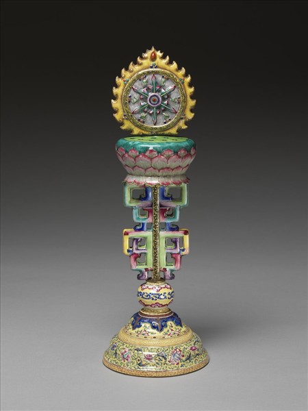 銅胎畫琺瑯五彩七政寶（法輪）