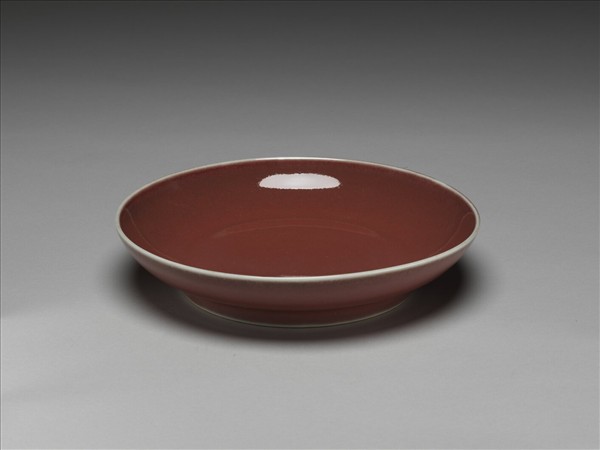 霽紅釉盤