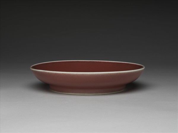 霽紅釉盤