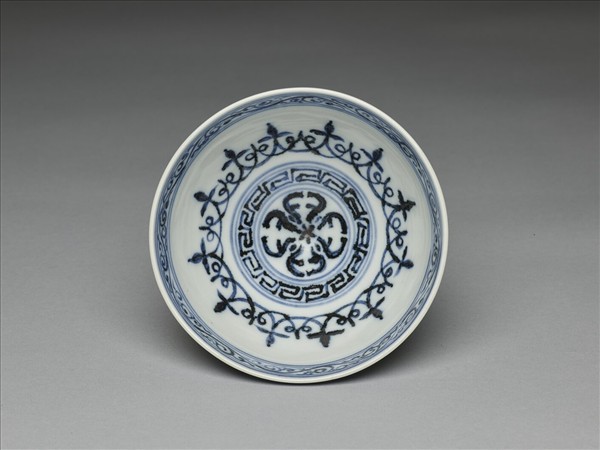 青花幾何花卉紋蓮子碗