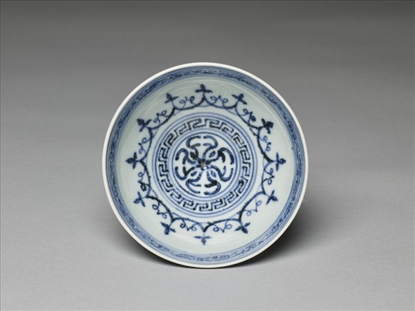 青花幾何花卉紋蓮子碗