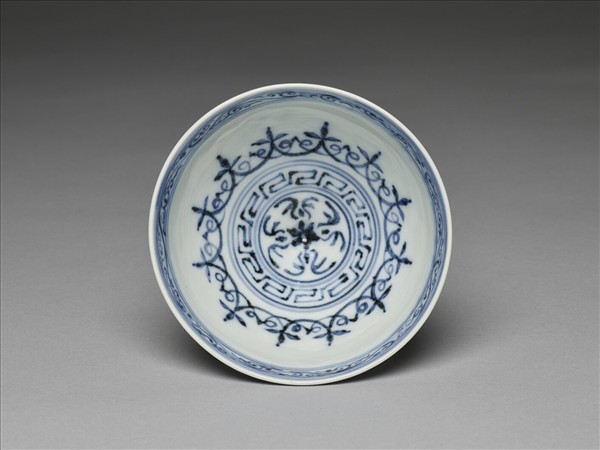 青花幾何花卉紋蓮子碗