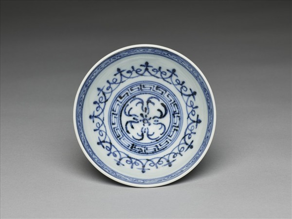 青花幾何花卉紋蓮子碗