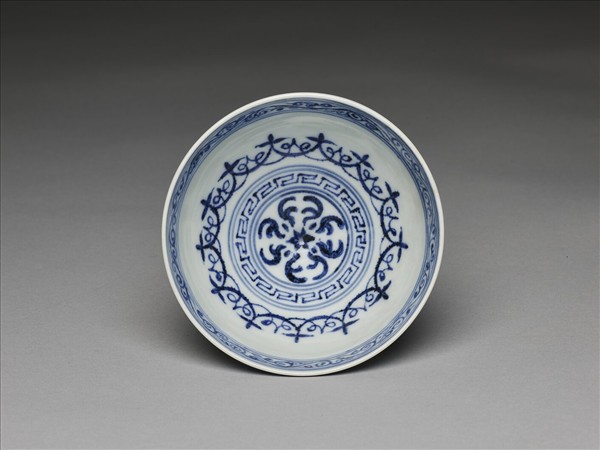青花幾何花卉紋蓮子碗