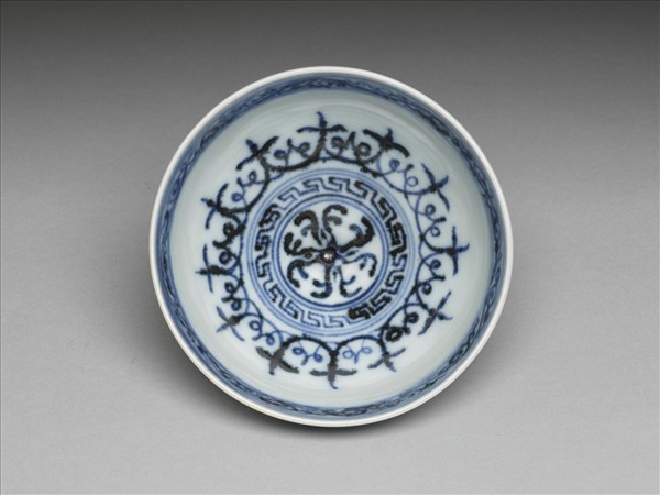 青花幾何花卉紋蓮子碗