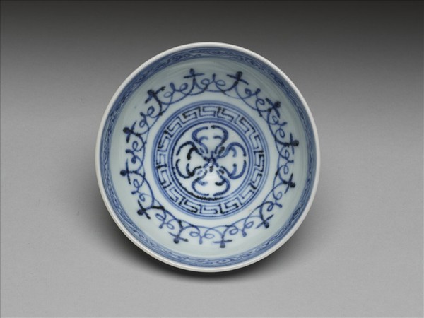 青花幾何花卉紋蓮子碗